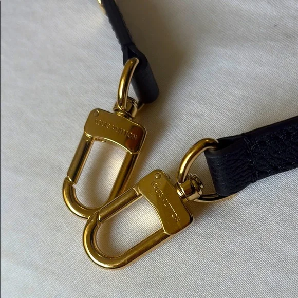 Authentic LV Black Leather Strap with Gold hardware - Picture 2 of 8